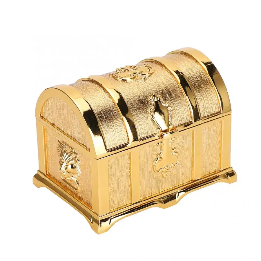Watch Box Golden European Style Retro Treasure Chest Jewelry Pirate Container for Bracelets Rings Storage Case | Дом и сад