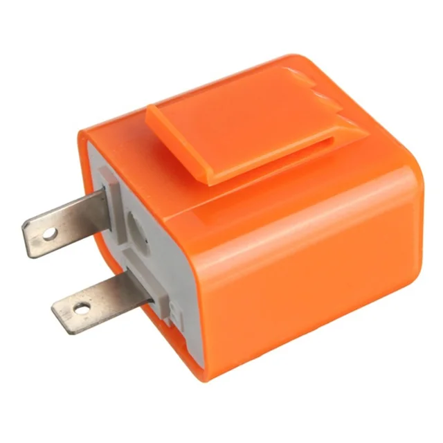 12V 2 Pin LED Flasher Frequency Relay Turn Signal Indicator Motorcycle Motorbike Fix Motorcycle Flasher Multiple Protection Safe Orange