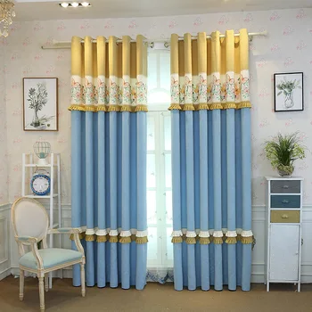 

European Modern Digital Printing Splicing Shading Curtains for Living Dining Room Bedroom.