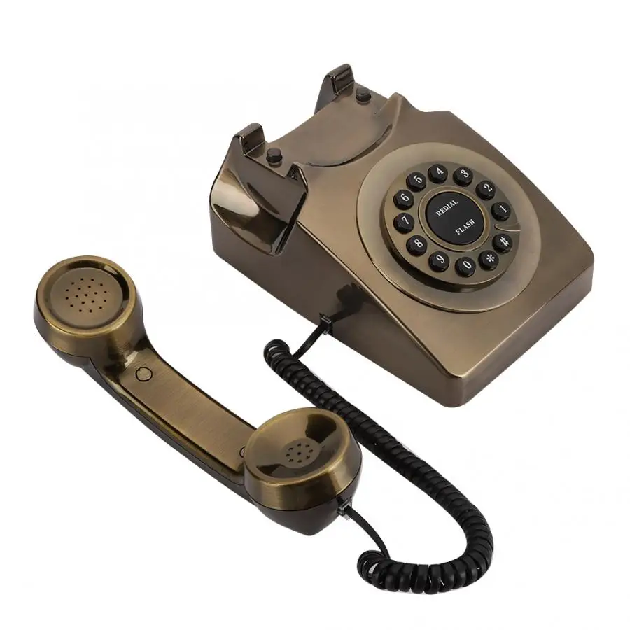 WX-3123# античный бронзовый телефон стационарный телефон Настольный звонящий домашний офис телефон