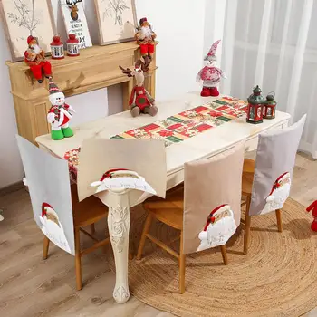 

2020 New Christmas Chair Covers Red Santa Claus Slipcovers
