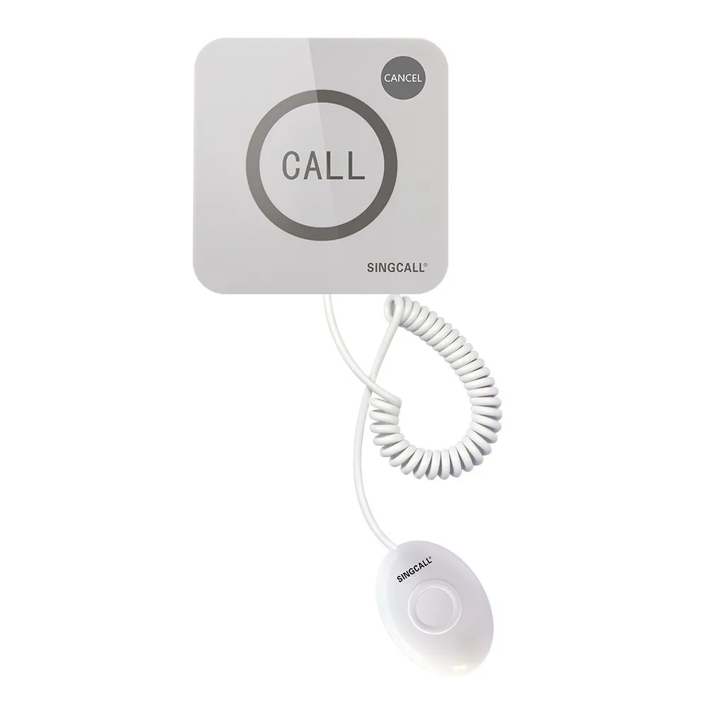 SINGCALL Wireless Calling System, Big Touchable Two Keys, Waterproof Pager, Call and Cancel Keys, APE520C with Hand Shank