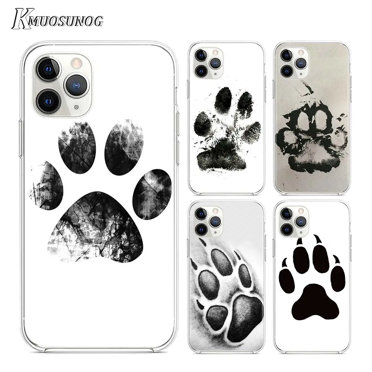 

Transparent Clear TPU Cover Cute Dogs Dog paw for iPhone 11 11Pro XS MAX XR X 8 7 6S 6 Plus 5S Phone Case