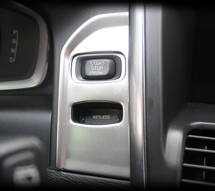 Автомобильное Внутреннее устройство зажигания декоративная панель ключ отверстие блестки отделка из нержавеющей стали полоса автомобиля Стайлинг 3D наклейка для volvo xc60