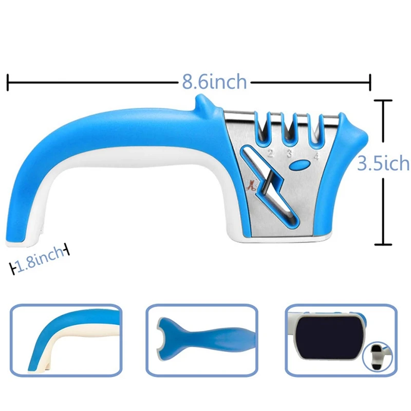 Sharpener,Professional 4 in 1 Manual Knives Scissor Sharpeners,Chef's Choice Kitchen Sharpening with Ceramic,Tungsten Steel,Diam