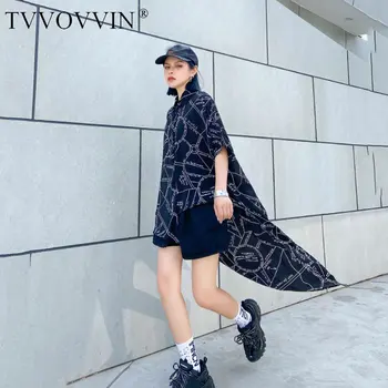 

Korea Vintage Plus Size Alphabet Print Shirt Loose Fashion Mid-length Women Tops Short Sleeve Women Blouses Streetwear GCC3583