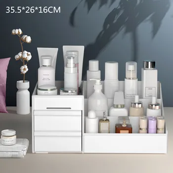 

Large Capacity Cosmetic Storage Box Drawer Makeup Organizer Dressing Table Skin Care Rack House Container Mobile Phone Sundries