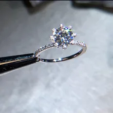 18K 750Au Золотое кольцо Moissanite алмазное кольцо обручальное кольцо D Цвет VVS с национальным сертификатом 01