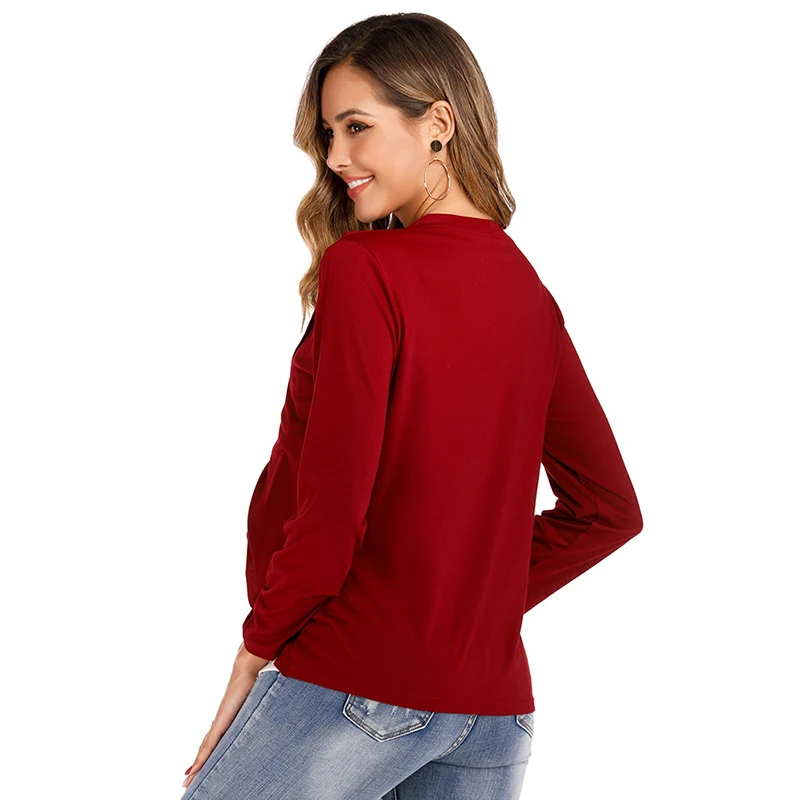 Maternity Women Nursing Tops Long Sleeve Breastfeeding T Shirt Pregnant Lady Casual Blouse Shirt Spring Maternity Clothes M-3XL