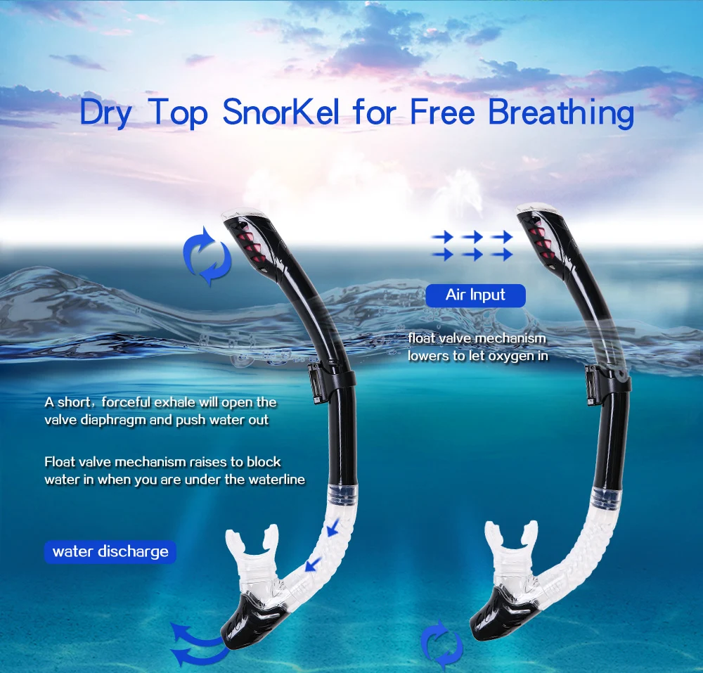 Trocken schnorchel Set Tauchmaske Anti-Leck Anti-Fog gehärtetes Glas Linse verstellbares Schnorchel Set Tauchen Schwimmen Schnorchel Kit – Detail 9