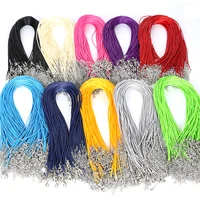 10 pièces 1.5/2mm coton ciré cordon réglable tressé corde chaîne de collier avec fermoir à homard bijoux à bricoler soi-même faisant à la main 2