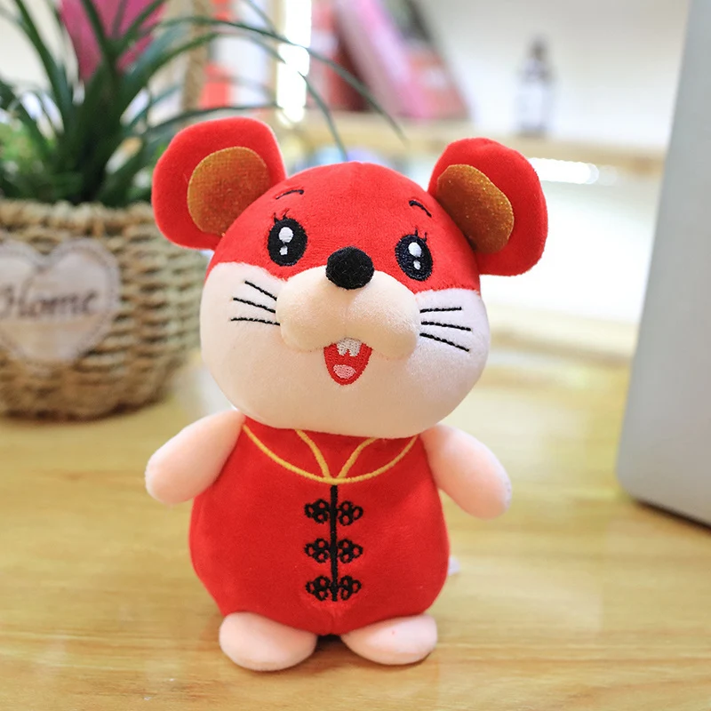 M Год мышь год Kawaii Мини Китай Lucky Rat плюшевая мышь в Танг костюм мягкие игрушки китайский год вечерние украшения подарок - Цвет: M
