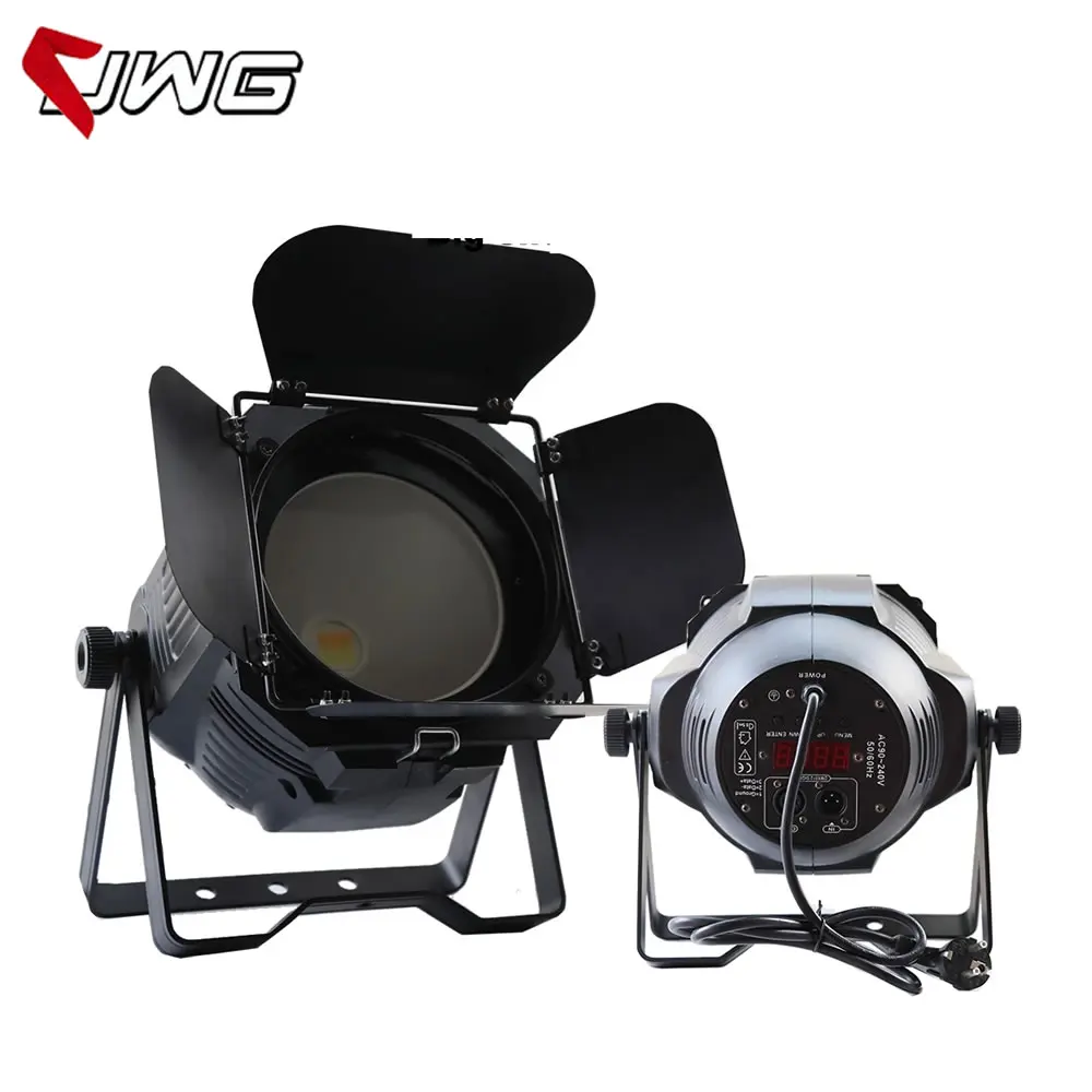 Free Shipping 200W COB Led Par Light Warm White & Cold Barndoor DMX Professional Dj Disco Stage Can | Лампы и освещение