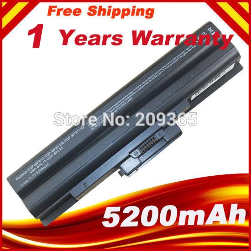 Black Laptop Battery For Sony Vgpbps13 Bps13/b Bps13a Vgpbps13/q Vgp
