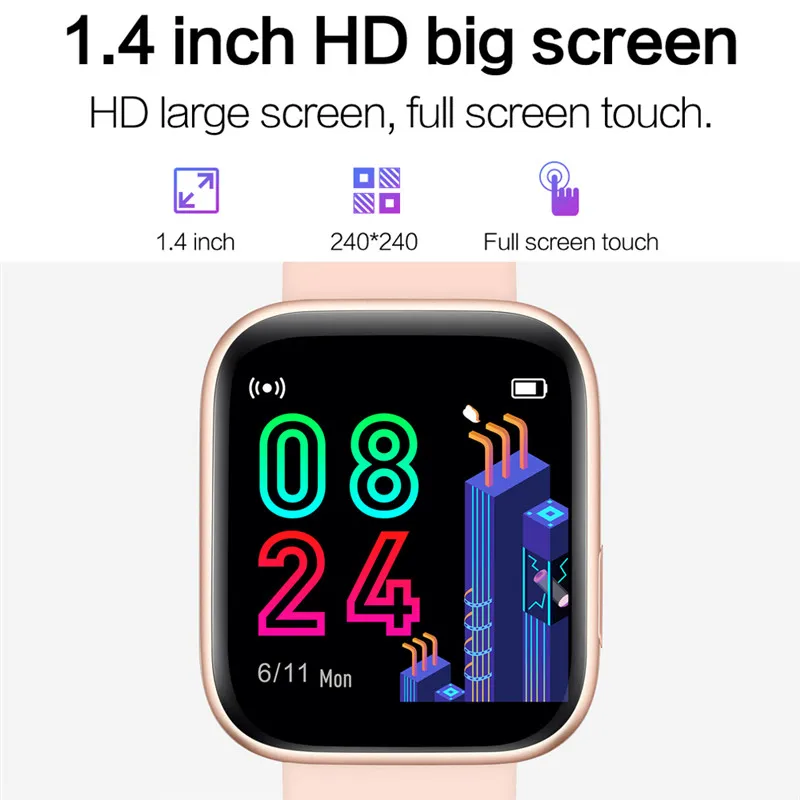 ESEED P4 Smart watch men IP67 Waterproof 1.4 inch large Screen 170mAh Battery long standby Heart rate smartwatch for android ios