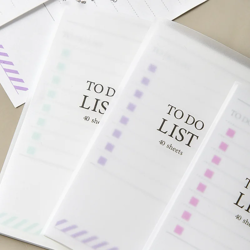 Memo Pads Self-adhesive To Do List 40 Sheets 0ffice School Note With Plasitc Hard Cover Small Planner