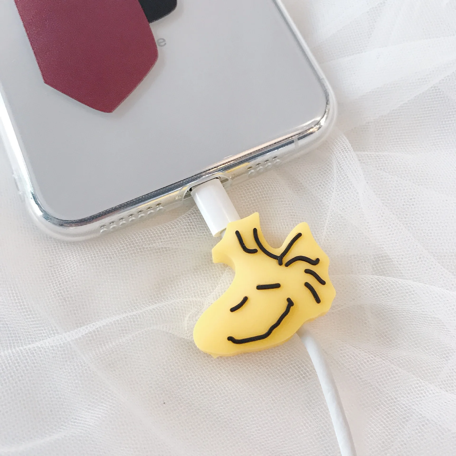 Корейский мультфильм кабель протектор для iPhone XS Max XR 8 7 Универсальный шнур Защитная крышка usb зарядный кабель Winder