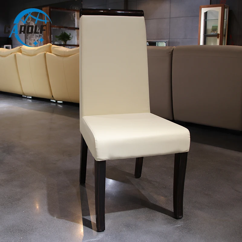 High Quality Modern Leather Dining Room Furniture Chair White Restaurant High Dining Chair Solid Wood Legs Dining Chairs Aliexpress