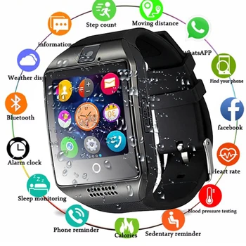 

Bluetooth Smart Watch men With Camera Facebook Whatsapp Twitter Sync SMS Smartwatch Support SIM TF Card For IOS Android PK X6 A1