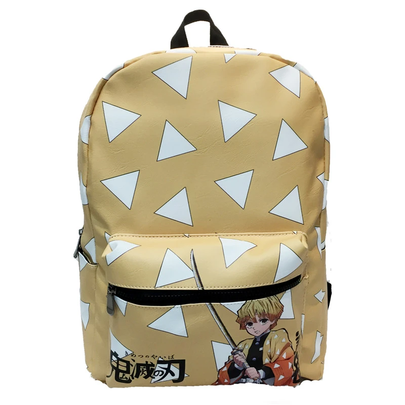 capital needle In particular Anime Demon Slayer Agatsuma Zenitsu Backpack Colorful School Bag Bookbag  Cute PU Leather With laptop Knapsack Bag Travel Bags|Backpacks| - AliExpress