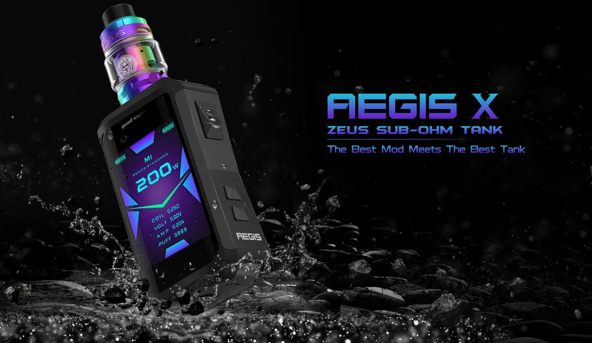 Новое поступление Geekvape Aegis X Zeus Комплект 200 Вт коробка мод от Dual 18650 Fit 510 нить Zeus Subohm Vape атомайзер с сетчатой катушкой