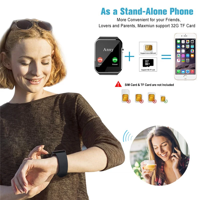 Bluetooth X6 Смарт-часы мужские с камерой перчатки для сенсорного экрана Smartch часы для Android IOS Телефон спортивные умные часы женские sim-карты