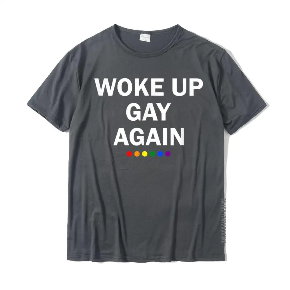 Printed Hip hop Summer/Fall Cotton Fabric O-Neck Men Tees Design Tshirts Fitted Short Sleeve T Shirts Free Shipping Funny LGBTQ Rainbow Shirt Men Women Gifts Woke Up Gay Again T-Shirt__MZ21989 carbon