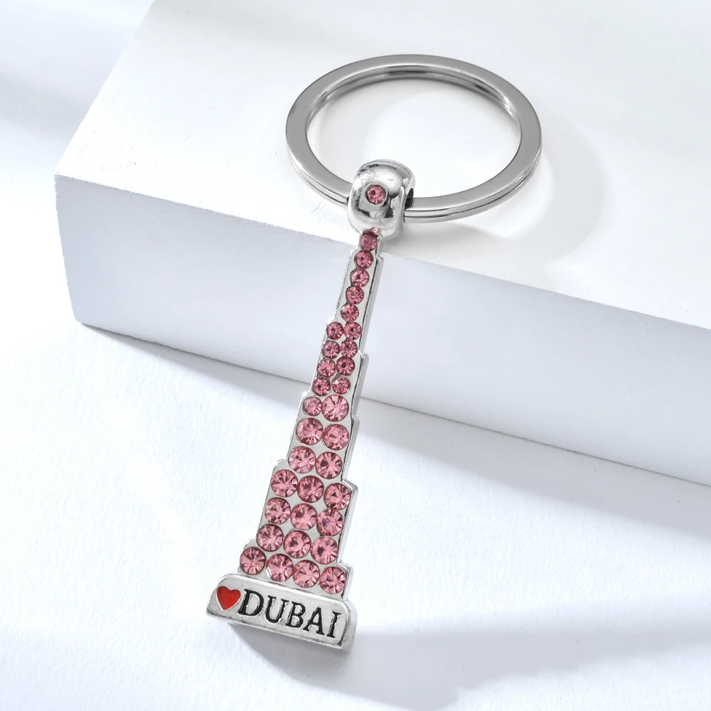 D Mini Pink Dubai Burj Khalifa Tower Keychain The United Arab Emirates