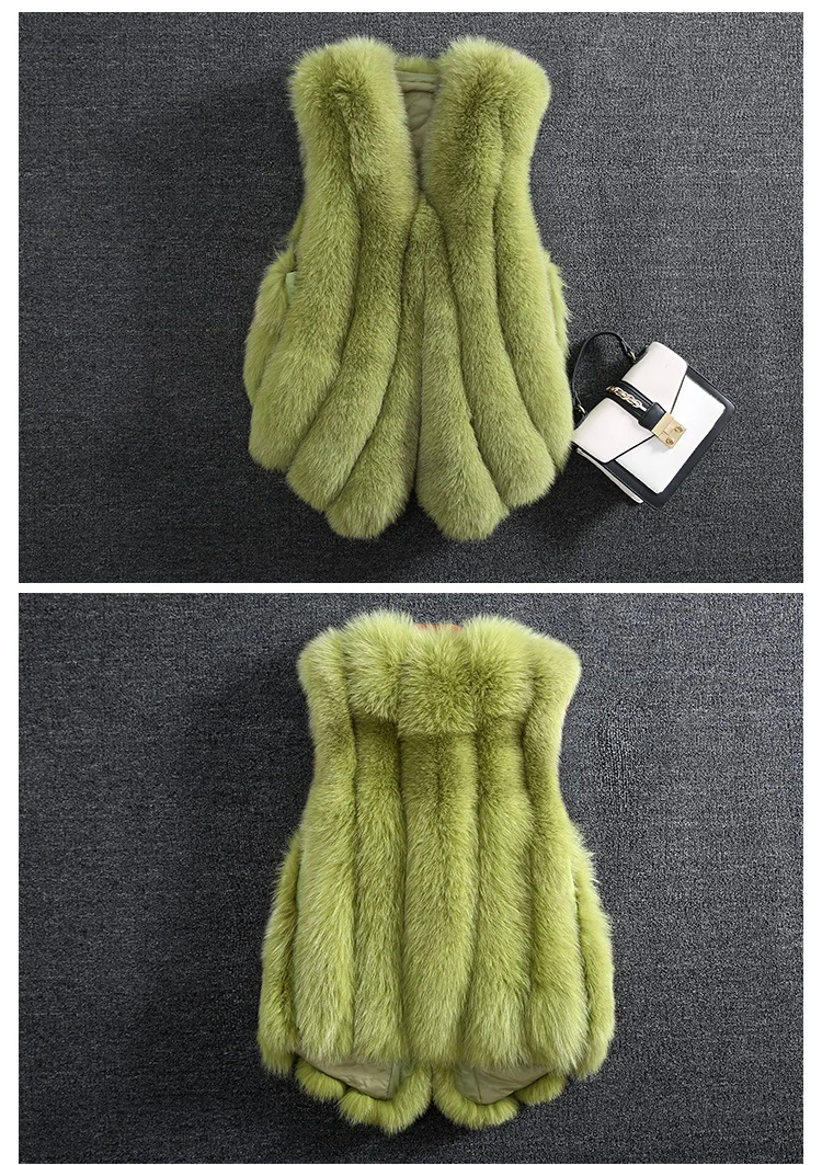 Теплый высококачественный стильный утепленный жилет из натурального Лисьего меха, красивый элегантный женский жилет из натурального меха, женская уличная жилетка без рукавов