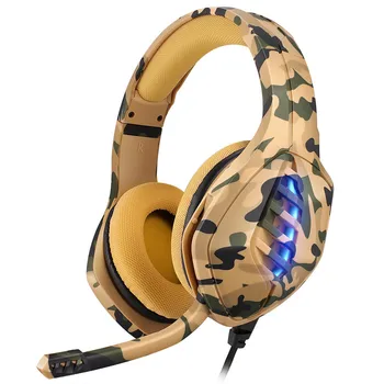 

Camouflage PS4 Gaming Headset Wired Deep Bass Headphones Luminous Casque With Microphone For Laptop PC Gamer Earphone Sport