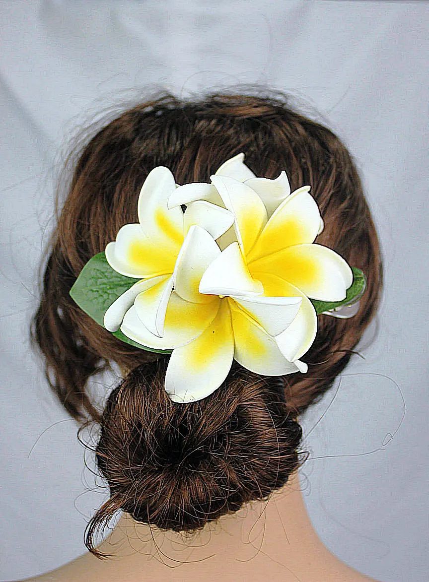 

Free shipping 24pcs/ lot HM1043 Four foam plumeria hair clip women hair accessories Hawaii tropical flower headwear 8 colors