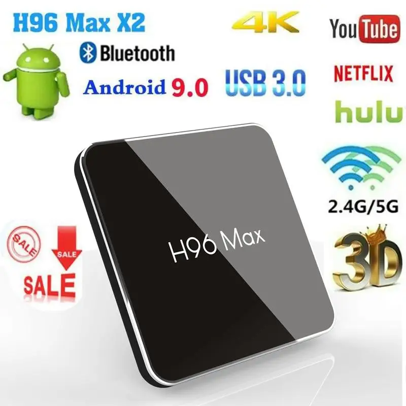 H96 MAX X2 Smart tv Box Android 9,0 4 ГБ 32 ГБ 64 Гб медиаплеер 4K Netflix Youtube Hulu Dual Wifi Bluetooth телеприставка 2GB16GB