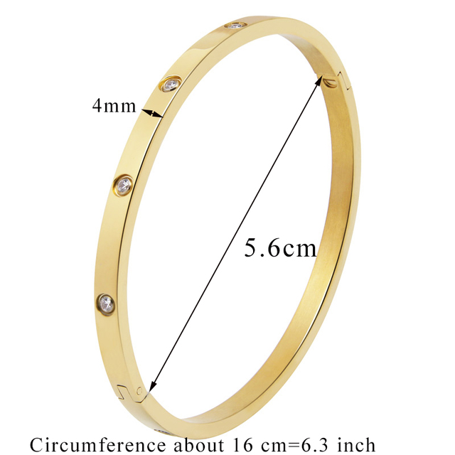 Lovers Bracelets Woman Bracelets Stainless Steel Bangles and Bangles Cubic Zirconia Golden Woman Jewelry Gifts