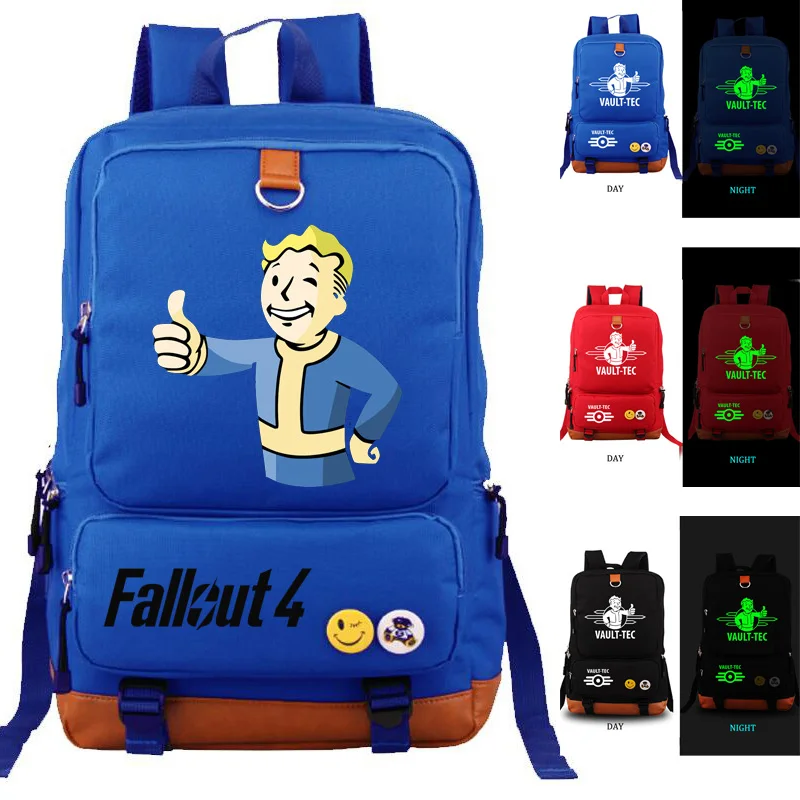 

FALLOUT 4 school bag Noctilucent backpack student school bag Notebook backpack Leisure Daily backpack