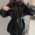FTLZZ Slim PU Coats Women Faux Leather Jackets Vintage Motor Biker Jackets Элегантный галстук Пояс Талия Карманы пуговицы Пальто