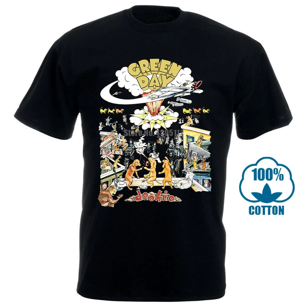 Зеленая Специальная футболка для мужчин 1994 Tour Dookie Tours которая качала 010030 |