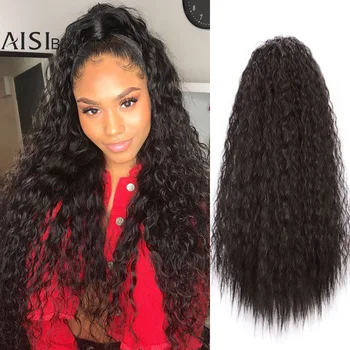 

AISI BEAUTY Long Ponytail Kinky Curly Synthetic Women's Clip In Ponytail High Temperature Hair Extension for Women