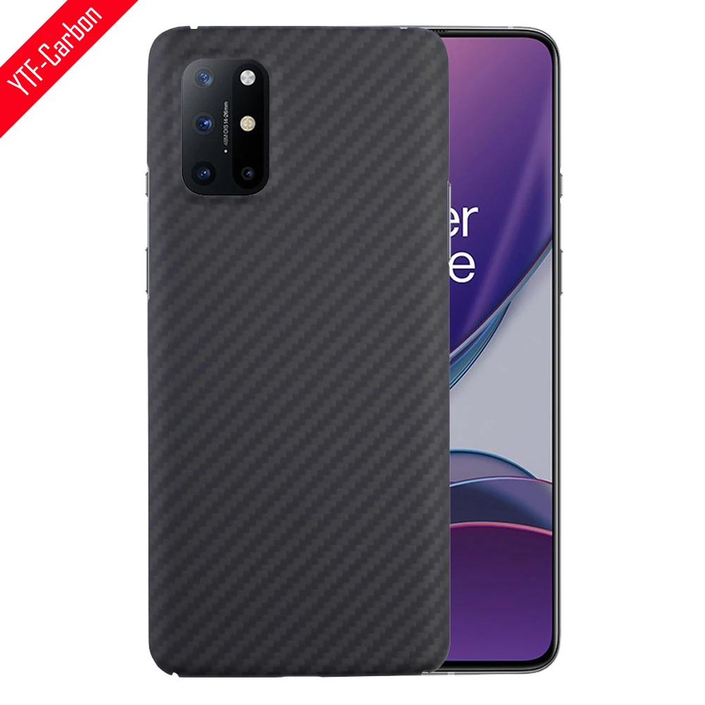 YTF-carbon Real carbon fiber phone case for OnePlus 8t aramid fiber Armor material light thin OnePlus 8t Protective shell