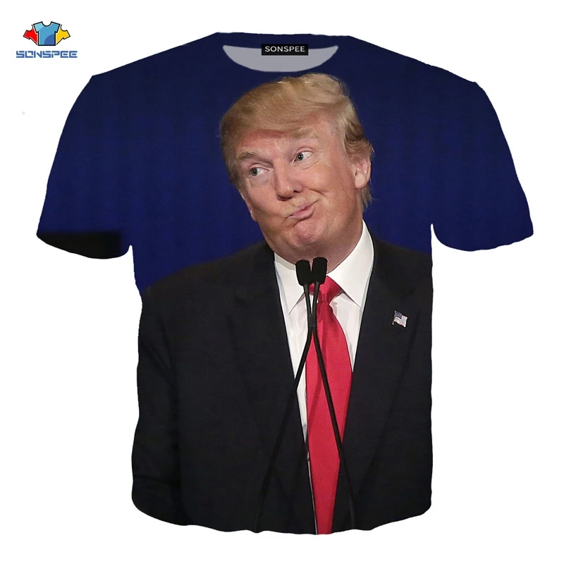 17 SONSPEE футболка с Дональдом Трампом футболка с 3D забавными мышцами и Трампом модная мужская одежда в стиле хип-хоп Детская рубашка мужская рубашка с американским рисунком - Цвет: 17