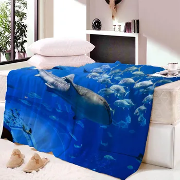 

Undersea Animal Hooded Blanket Starfish shark turtle octopus Cloak Blanket Fleece Sherpa Weighted Blanket Manta