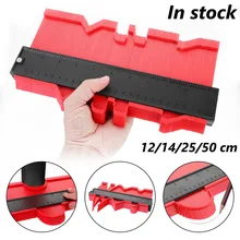 12/14/25/50 cm contorno calibre perfil plástico cópia contorno calibres padrão madeira marcação ferramenta tiling laminado telhas ferramentas