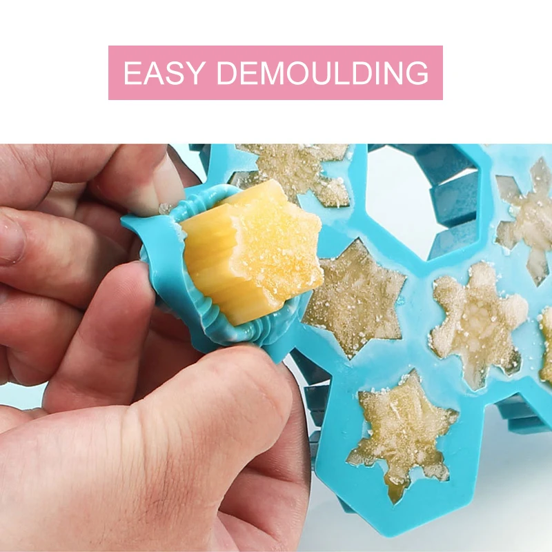 

Cake Molds Birthday Cake Decoration Tools Silicone Snowflake Shape Ice-lattice Chocolate Icecream Mold Kitchen DIY Supplies