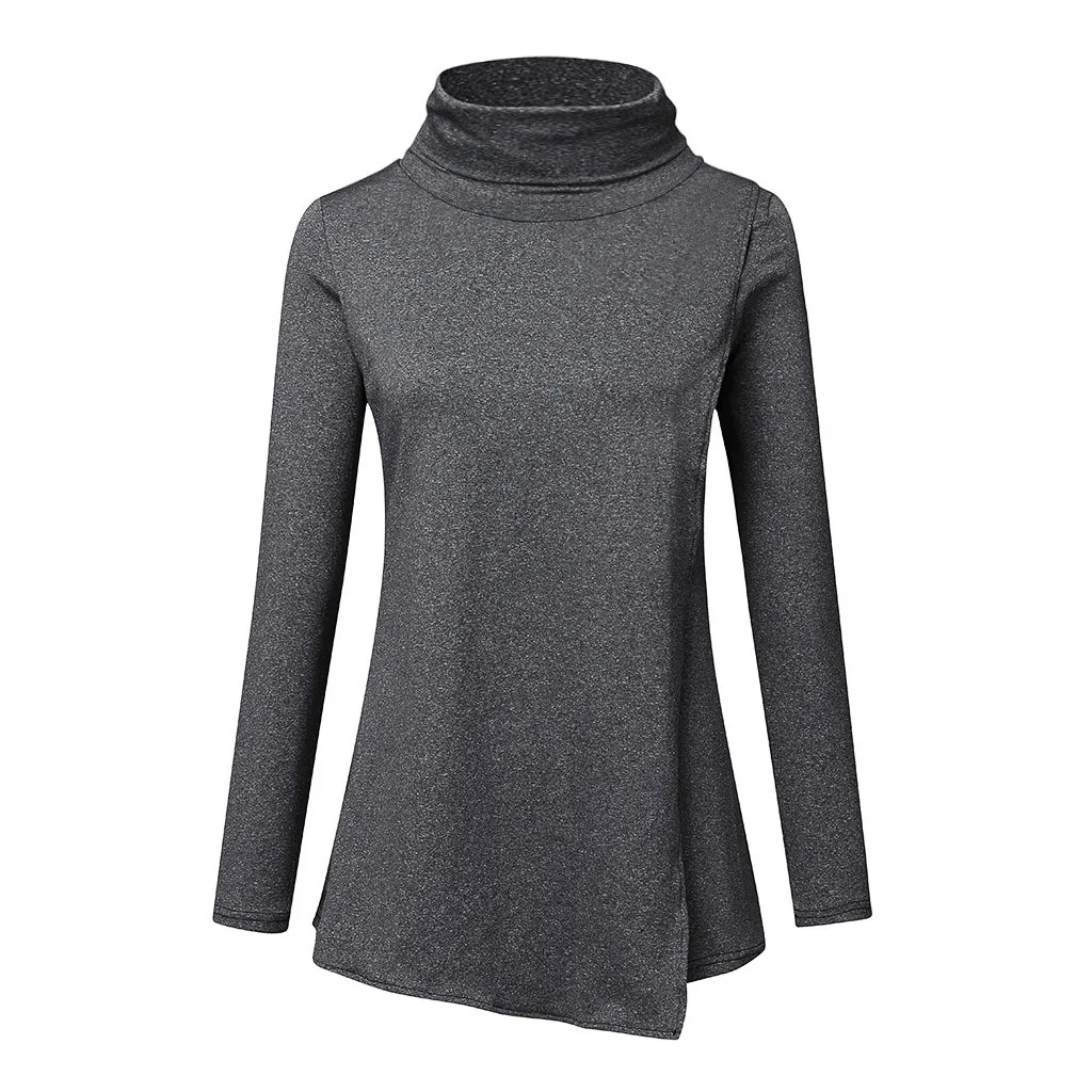 Women Clothing Maternity Top 2019Top New Women Pregnant Nursing Maternity High Neck Long Sleeve Solid Blouse Ropa De Mujer