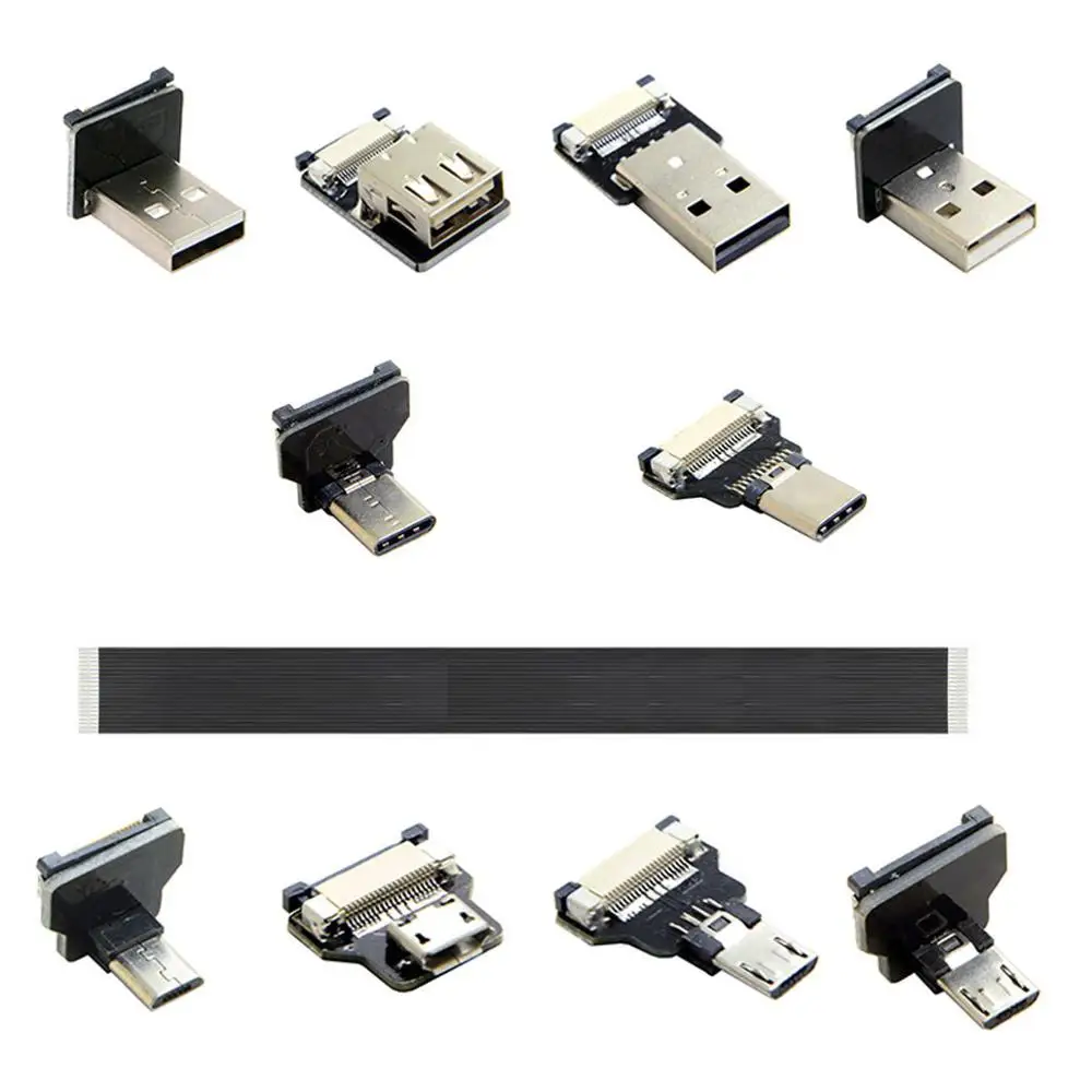 

FPV USB-C USB2.0 Micro-USB Male Female Connector Socket FPC cable for FPV HDTV Multicopter Aerial Photography