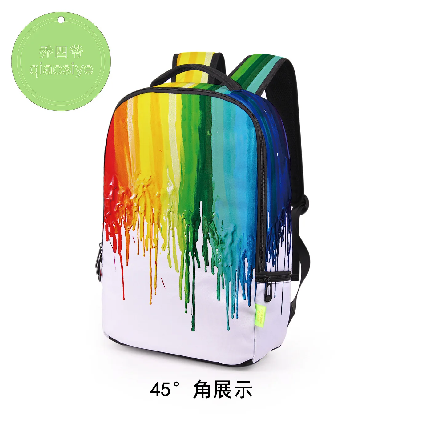 

Creative new CUHK student trend 3D ink graffiti colorful eye bag waterproof travel backpack