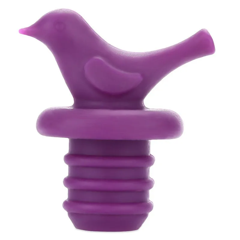Purple Colorful Silicone Wine Stoppers Creative Bottle Cans Beverage Cap Openers Bottle Plugs Bar Supplies Barware Kitchen Gadgets - Color: Purple