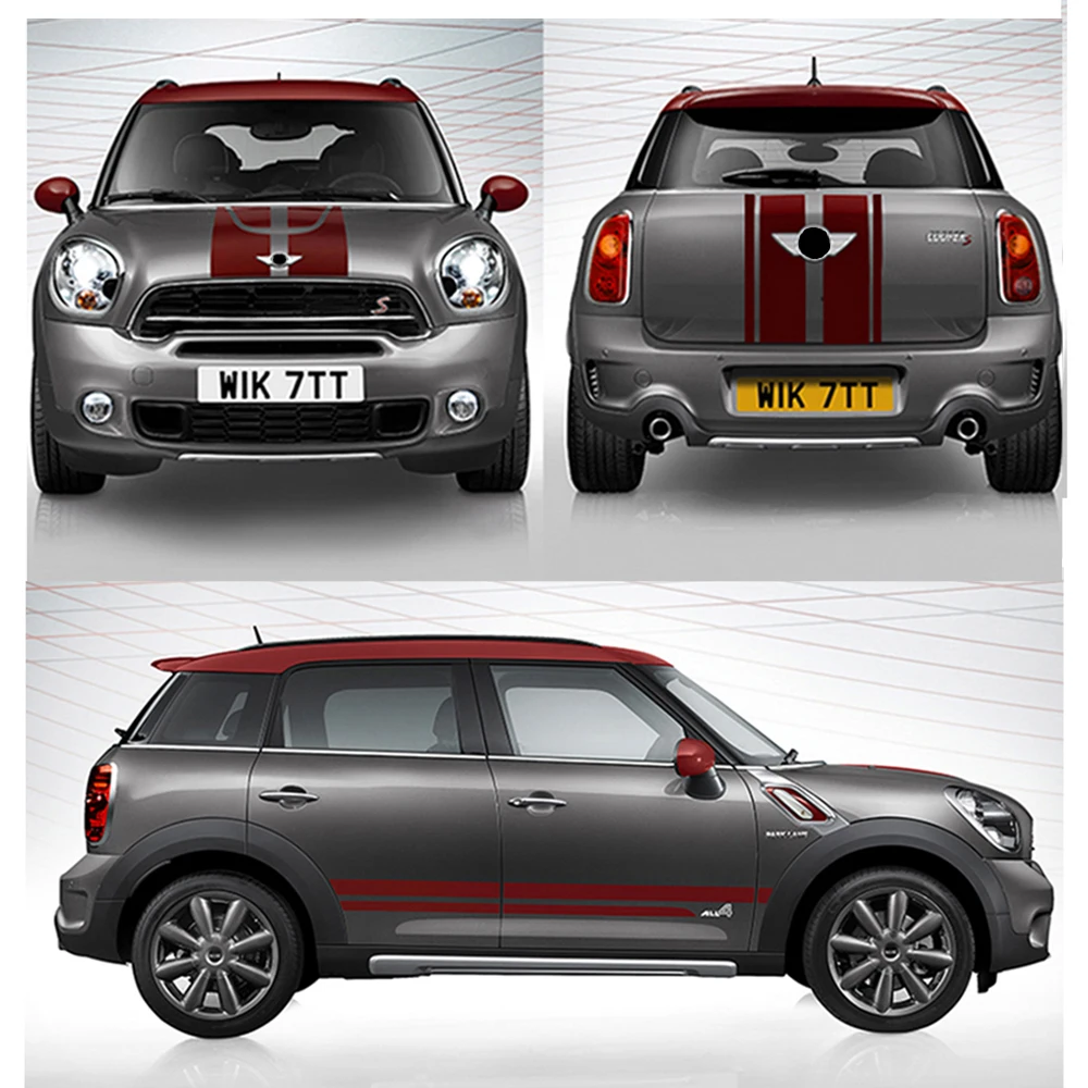 Front Hood Rear Trunk Sticker Bonnet Body Side Skirt Stripes Decals Stickers Decor For Mini Cooper S JCW F54 F55 F56 R56 R60 R61 |