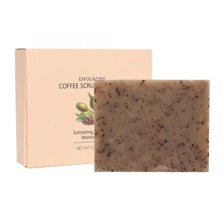 

75g Handcrafted Exfoliating Coffee Scrub Soap Body Cleaning Moisturizing Bath Soap Exfoliator Face Washing Whitening Soap