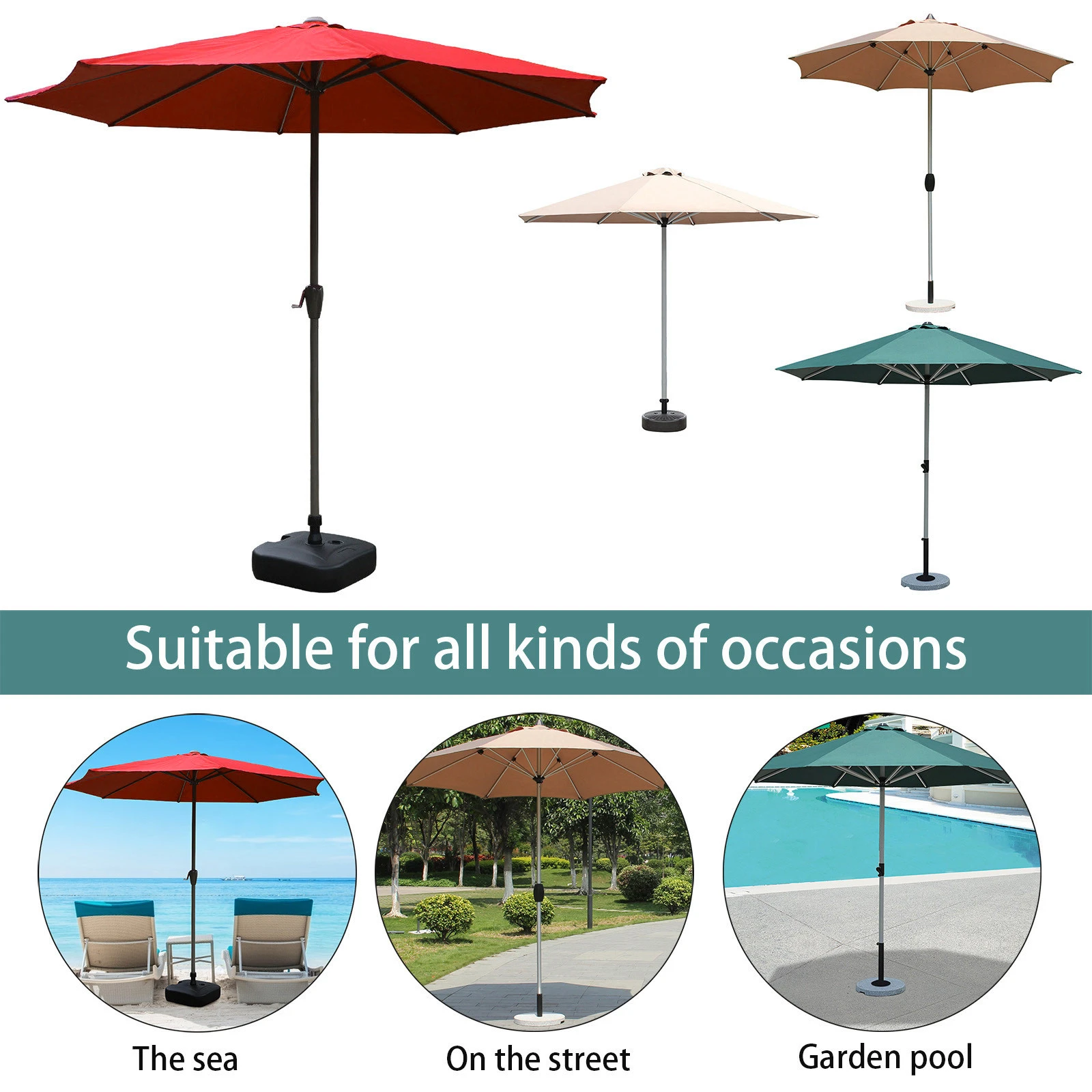 Toldo impermeable para exteriores, sombrilla redonda de tela, 6 varillas, para Patio, piscina, fiesta, residencial|Partes y accesorios| AliExpress