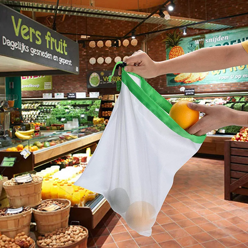 12 упаковок многоразовые сетчатые сумки для производства моющиеся Экологичные легкие сумки для хранения продуктов фруктовая сетка для защиты овощей сумка